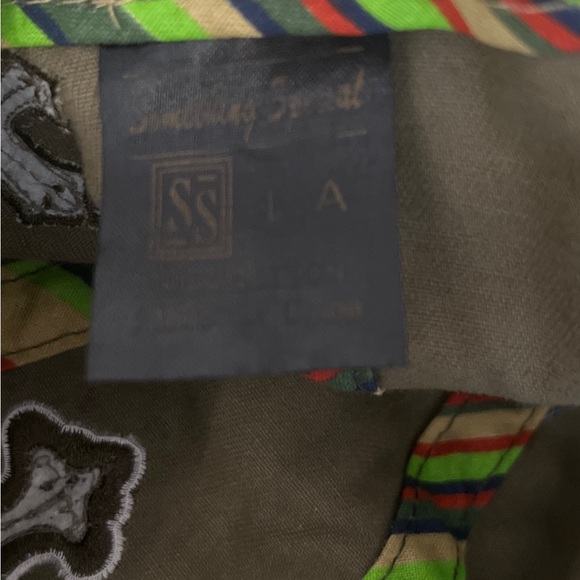 Something Special LA Embellished Sequins Rhinestones Studded Cross Khaki Cap Hat - Picture 10 of 10